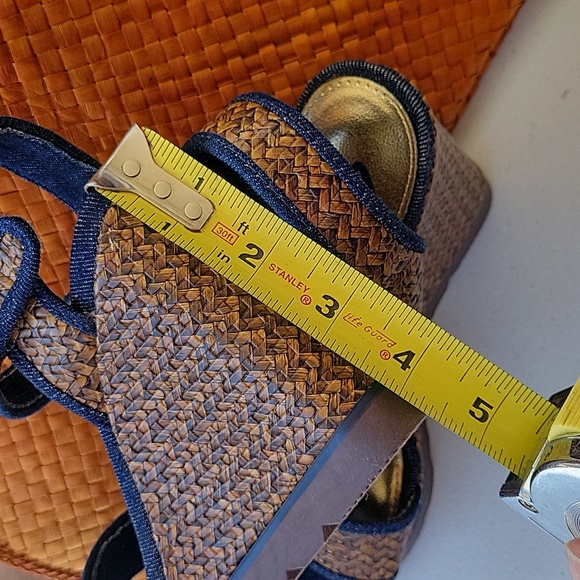 Skechers High Heel Stripey Platform Sandals Size 7 - Picture 7 of 8